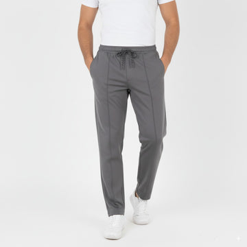 Steel Grey Pleated Trousers