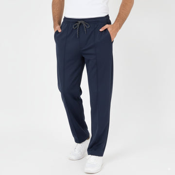 Navy Pleated Trousers