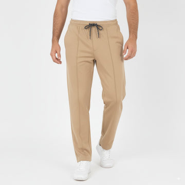Beige Pleated Trousers