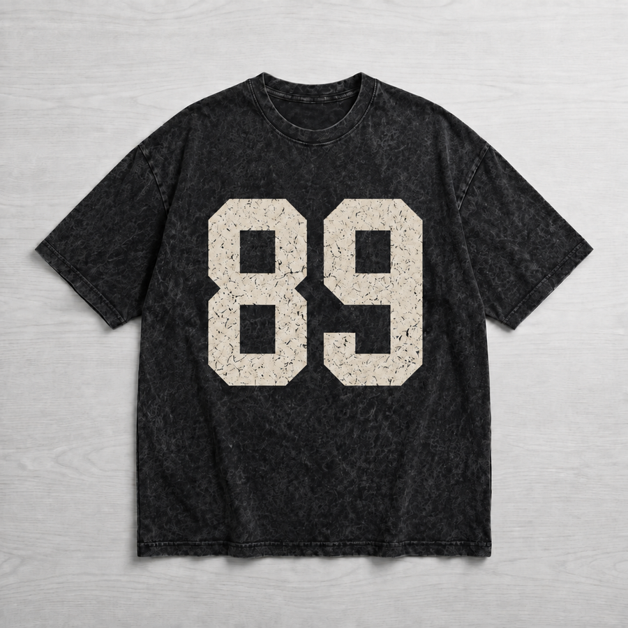 Varsity Acid Wash Oversize Tee