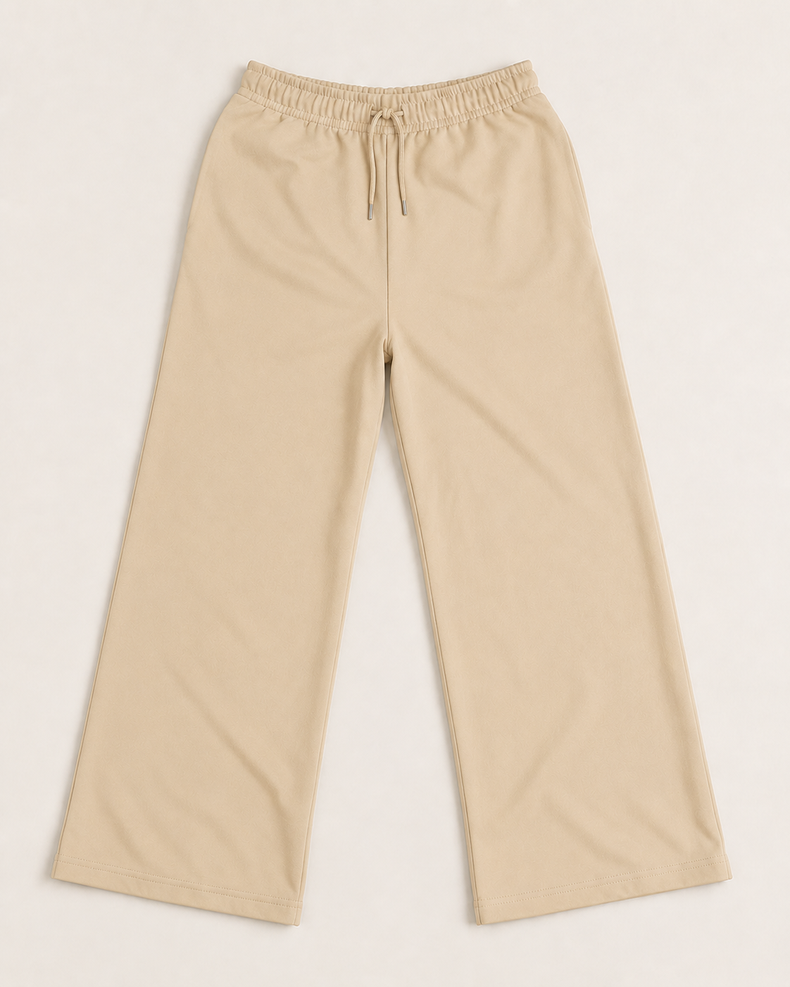 Essential Wide-Leg Trousers (Beige)