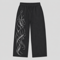 Entangled Linework Wide-Leg Trousers
