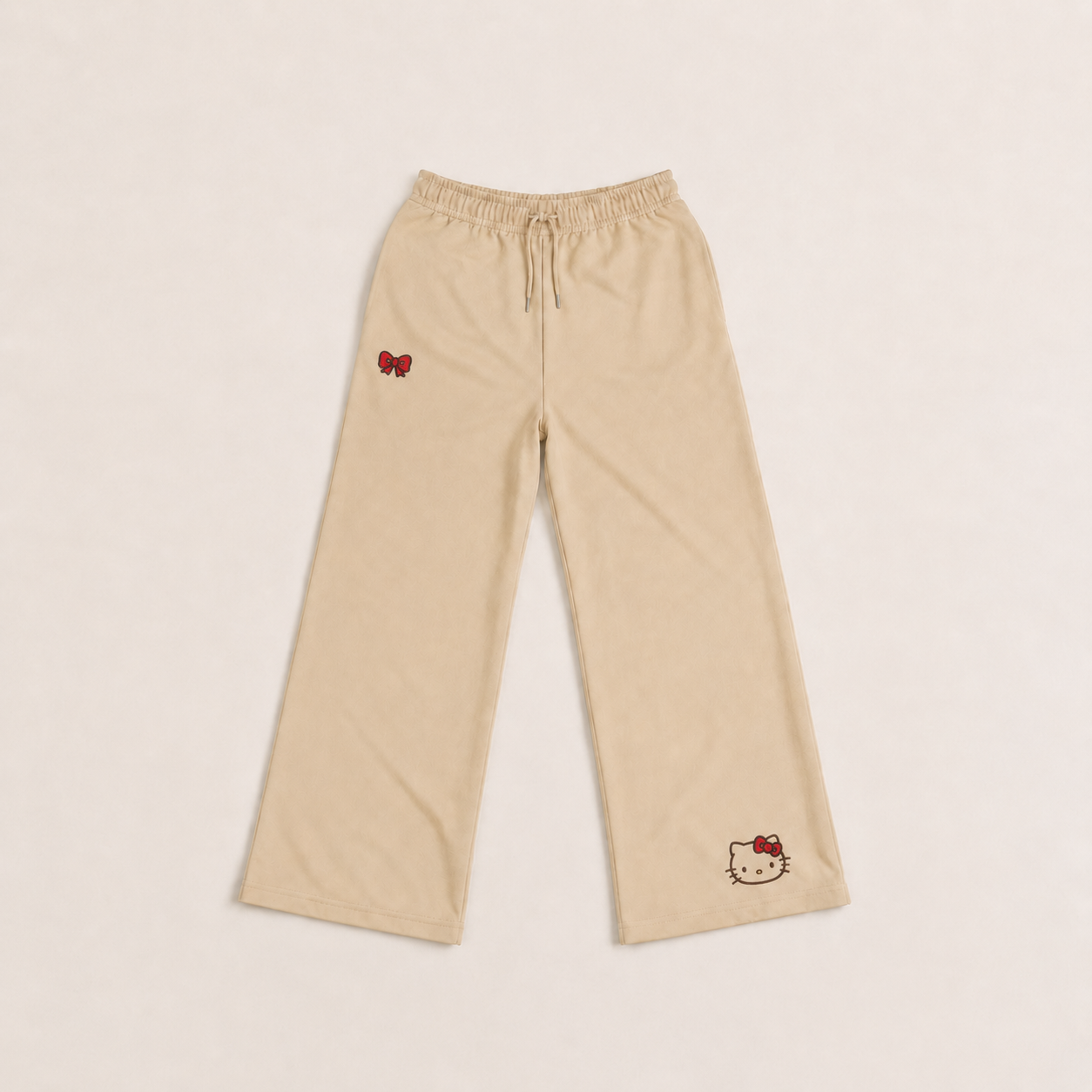 Hello Kitty Wide-Leg Trousers (Beige)