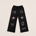 Hello Kitty Wide-Leg Trousers (Black)