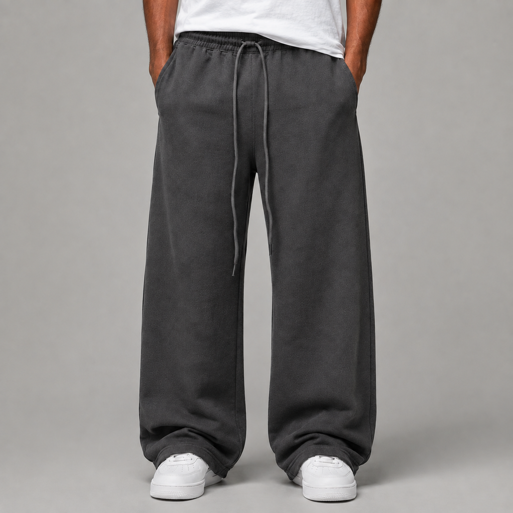 Essential Straight-Leg Trousers (Grey)