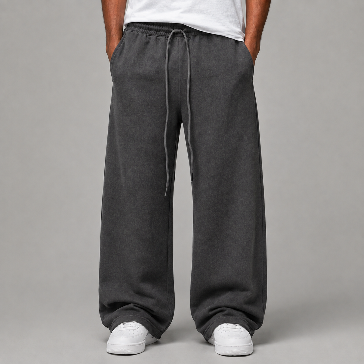 Essential Straight-Leg Trousers (Grey)