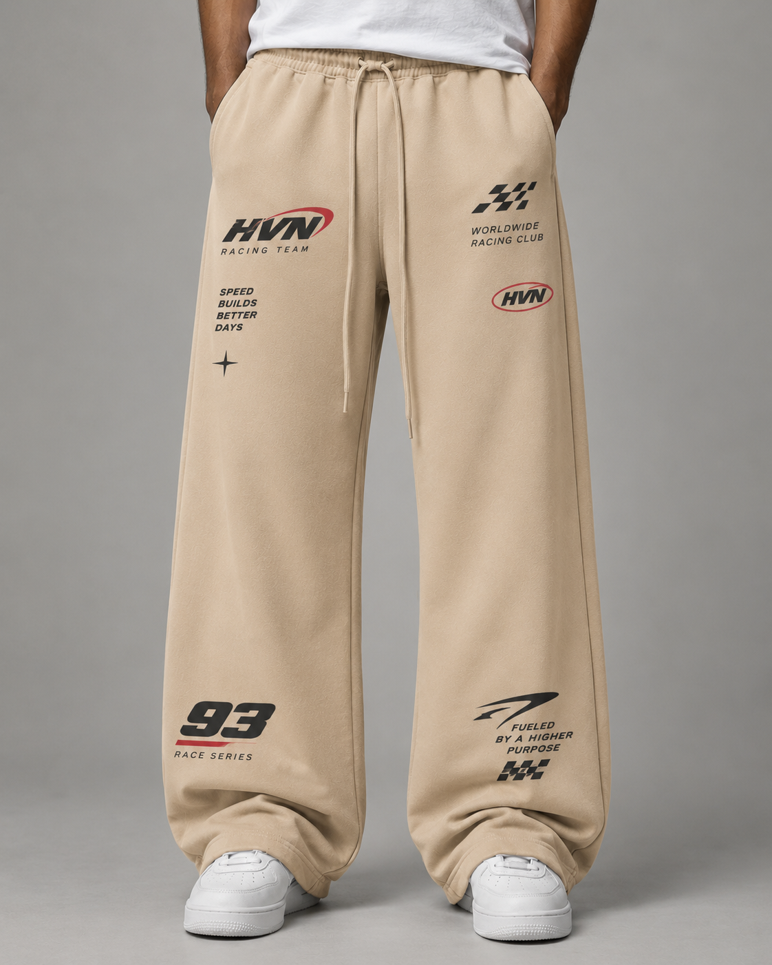 Beige Racing Trouser