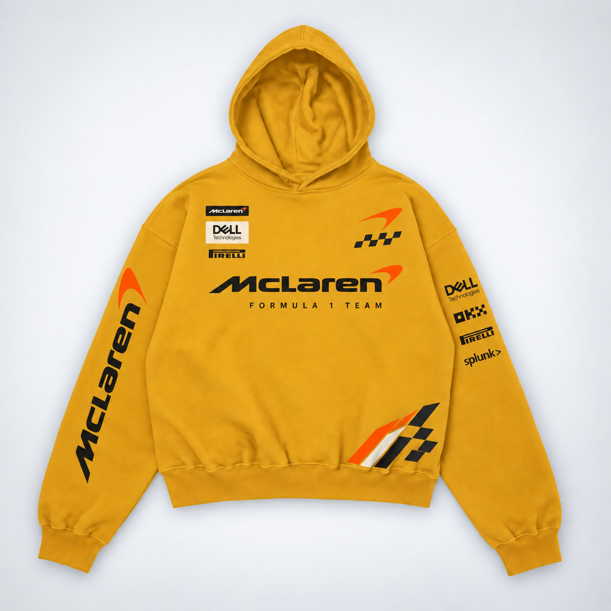 McLaren Yellow Racing Oversized Hoodie flat lay