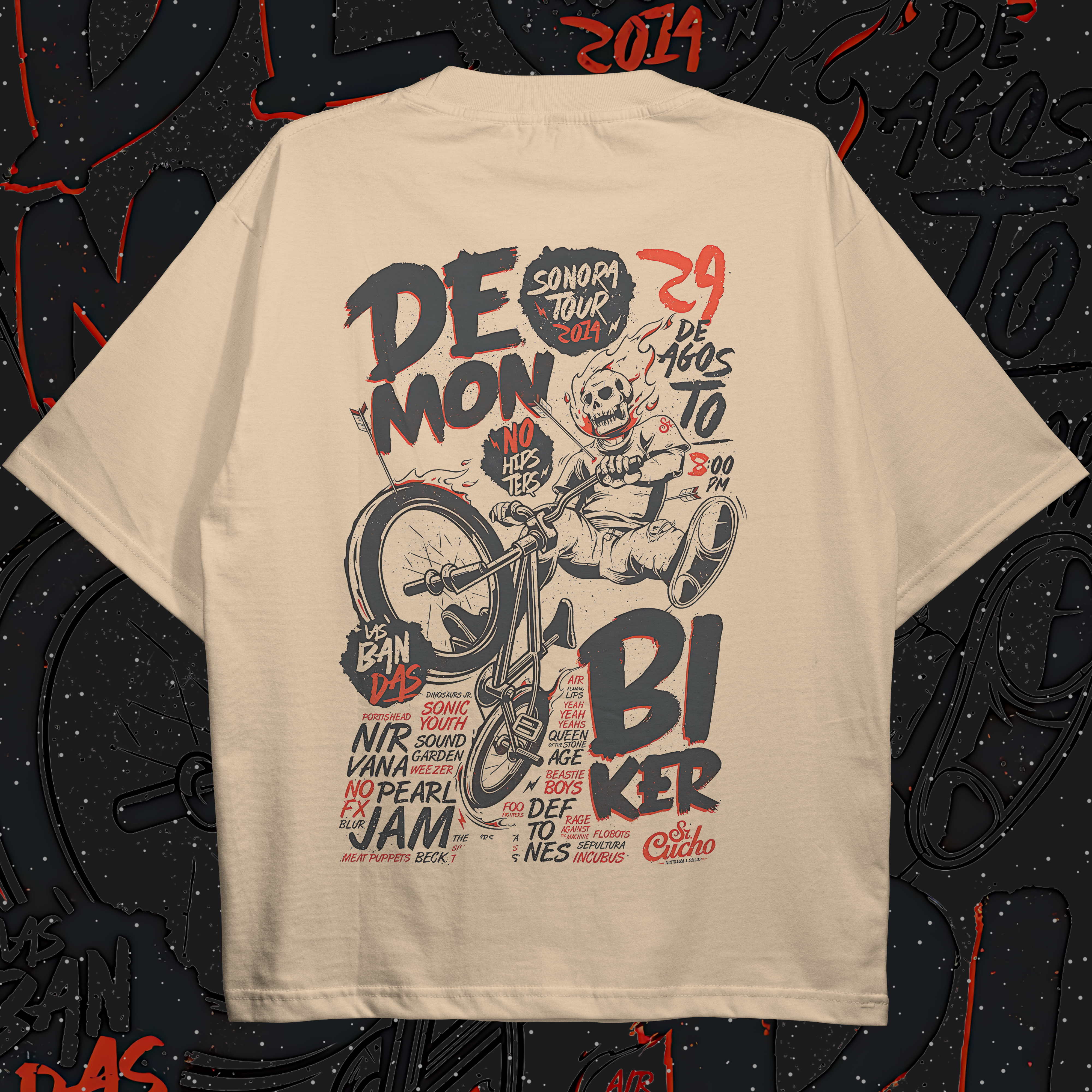Demon Biker T-shirt back