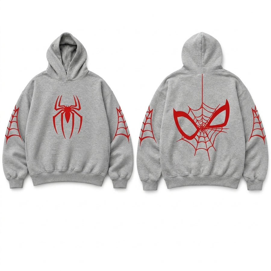 Spiderman Oversized Hoodie (Heather Grey)