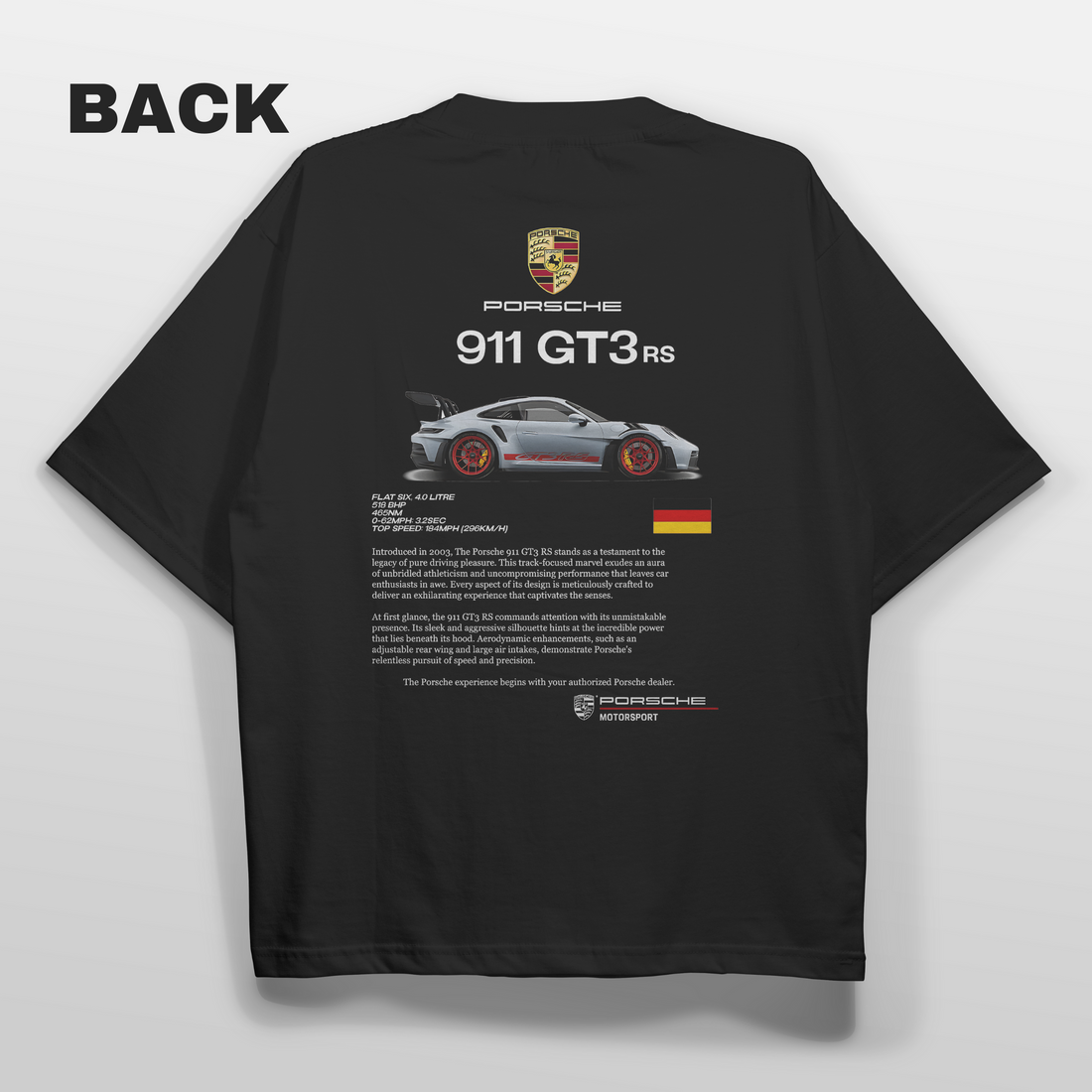 Porsche 911 GT3 Oversized T-shirt (Black)