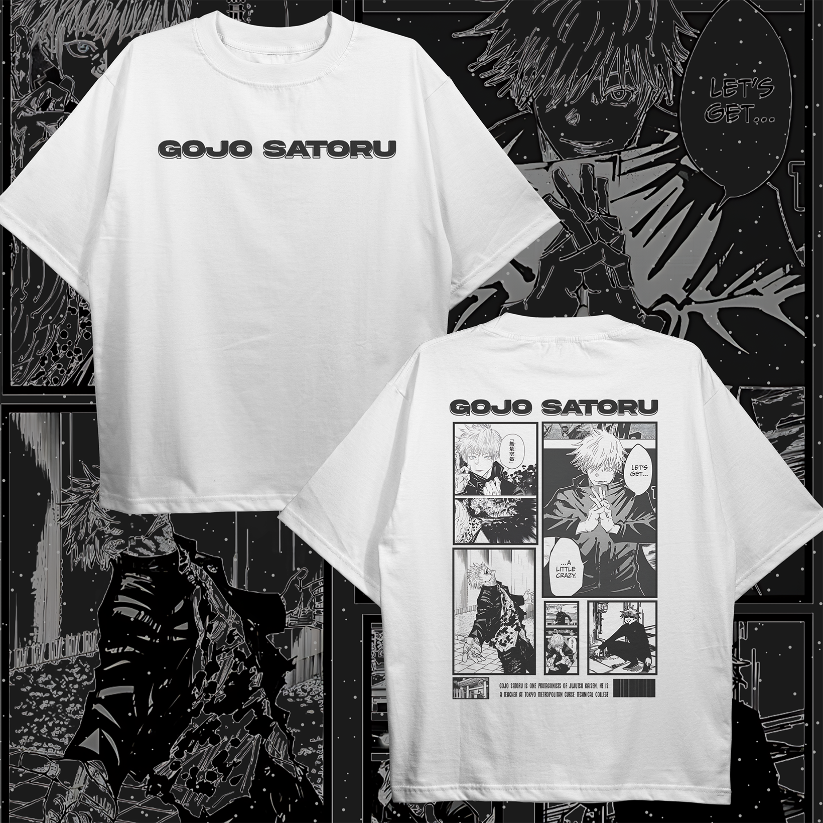 Gojo Satoru Manga Style Oversized T-shirt 