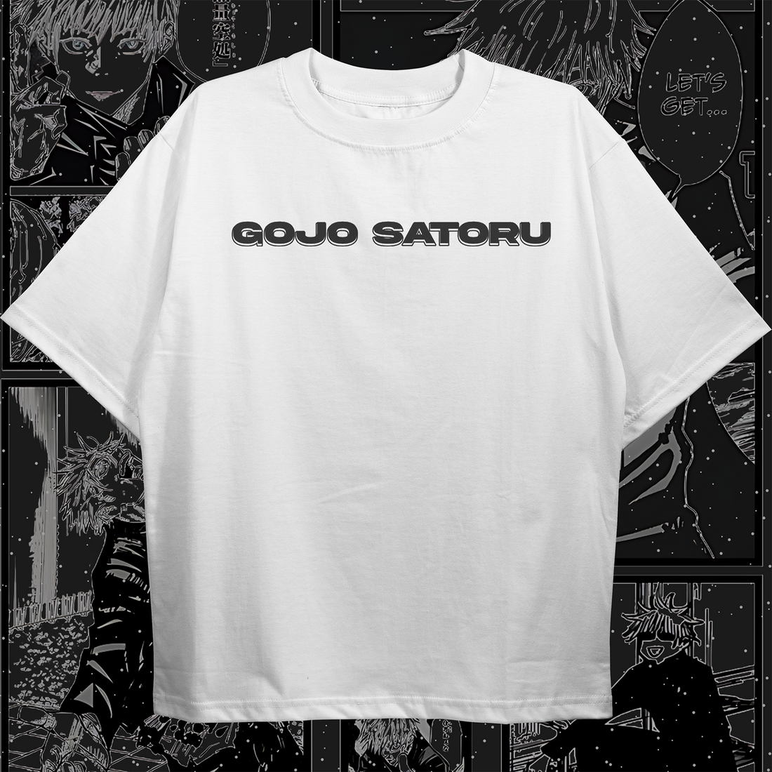 Gojo Satoru Manga Style Oversized T-shirt Back