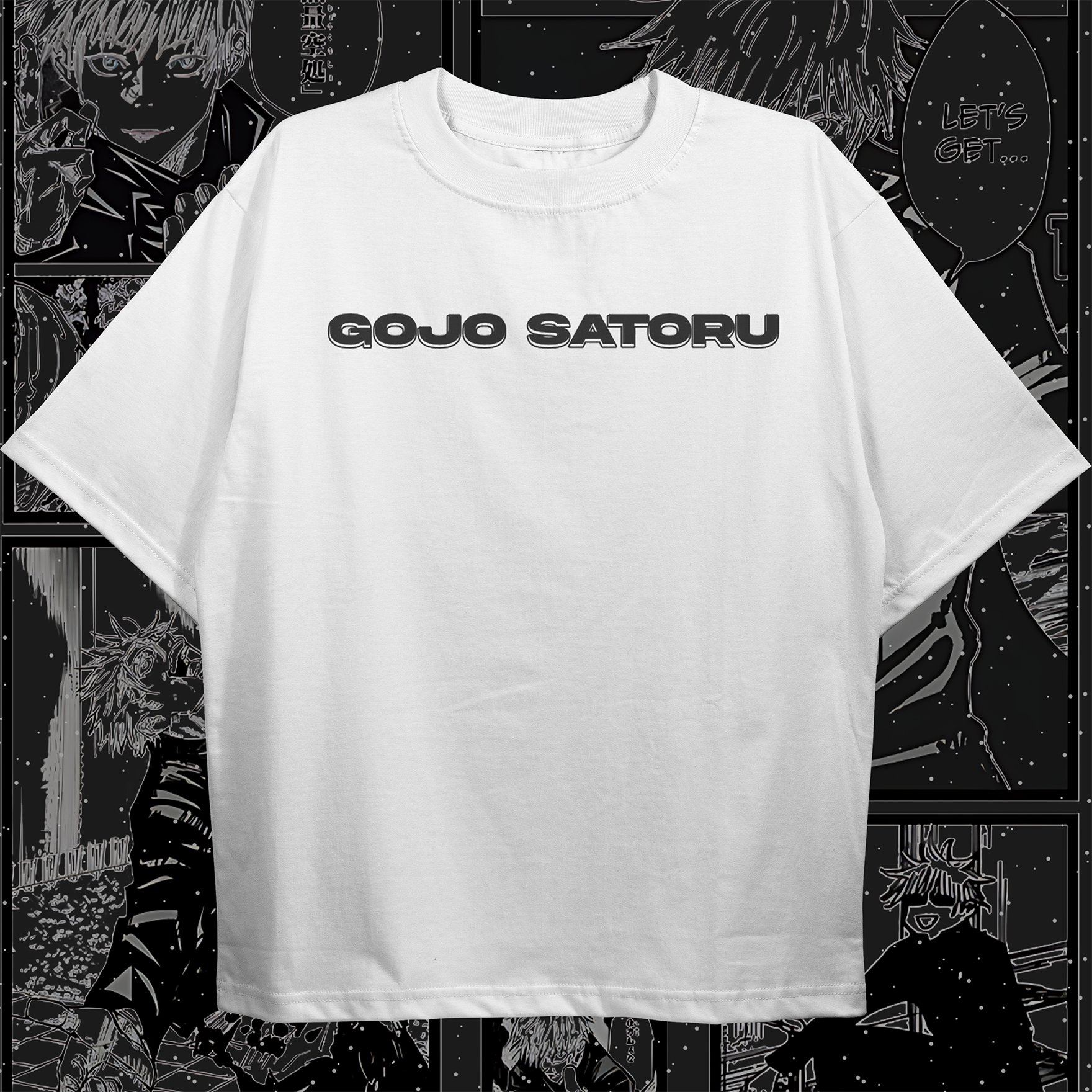 Gojo Satoru Manga Style Oversized T-shirt Front