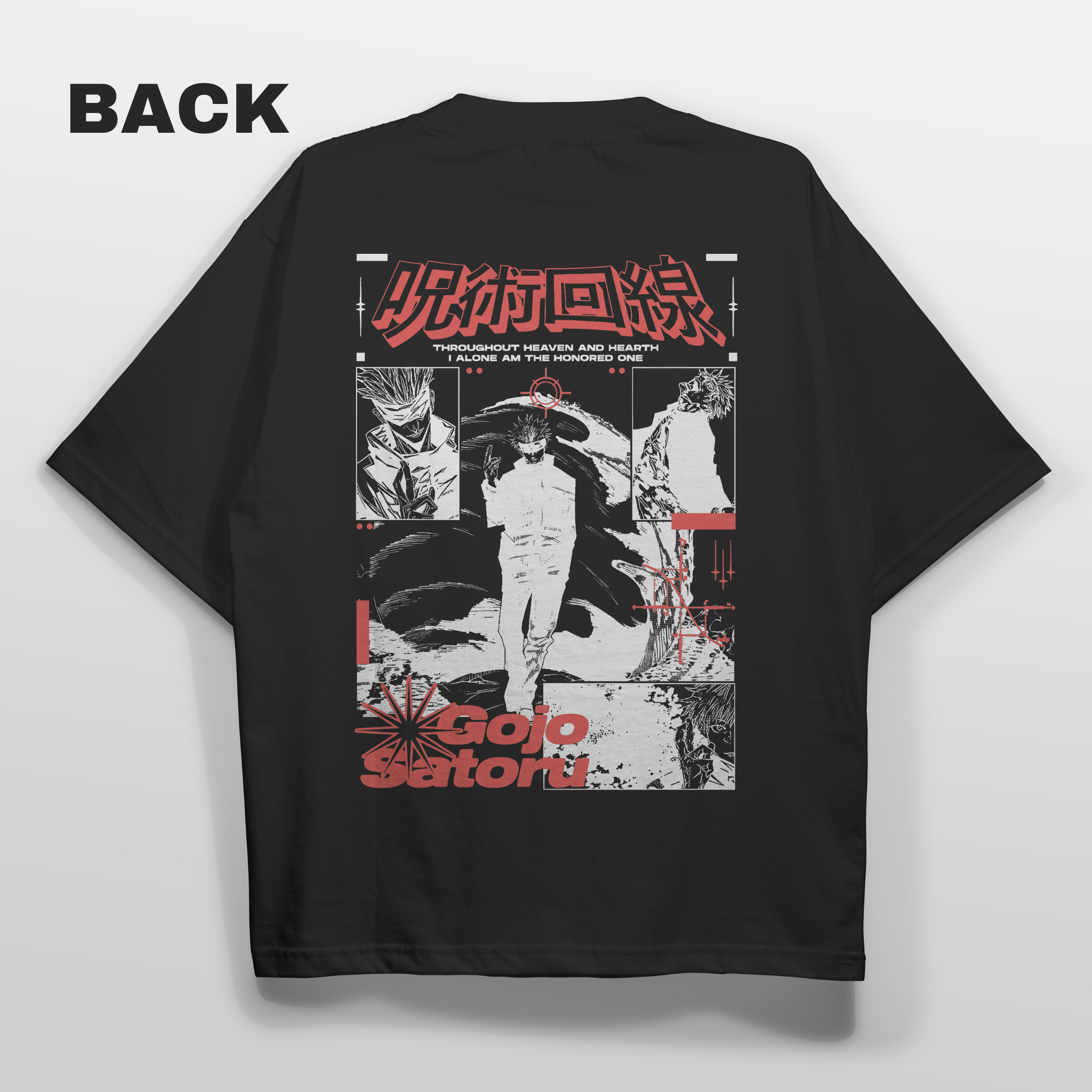 Gojo Satoru lll Oversized T-shirt Back