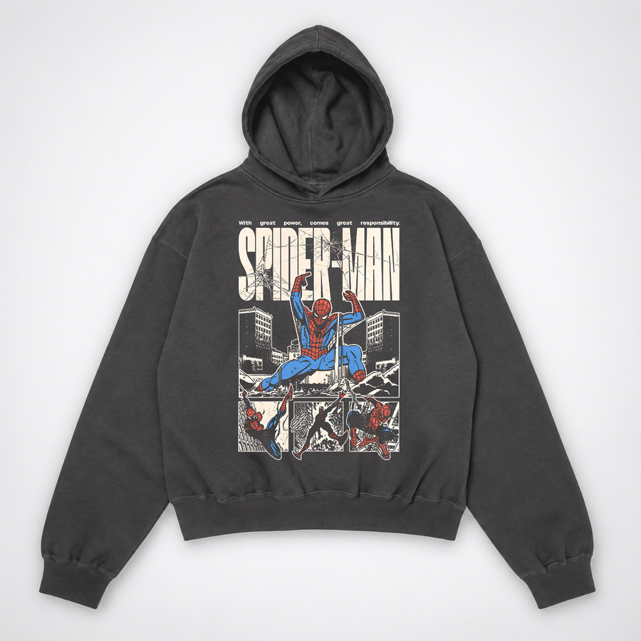 Spiderman 3 Oversized Hoodie (Charcoal Grey)