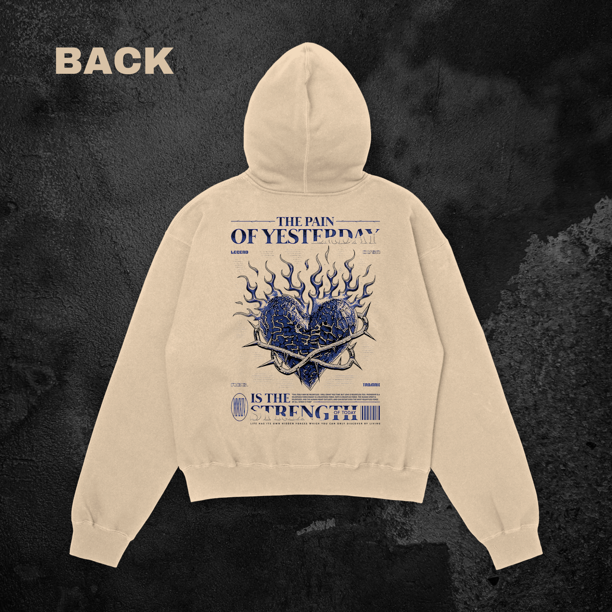 Pain is Strength Oversized Hoodie Back