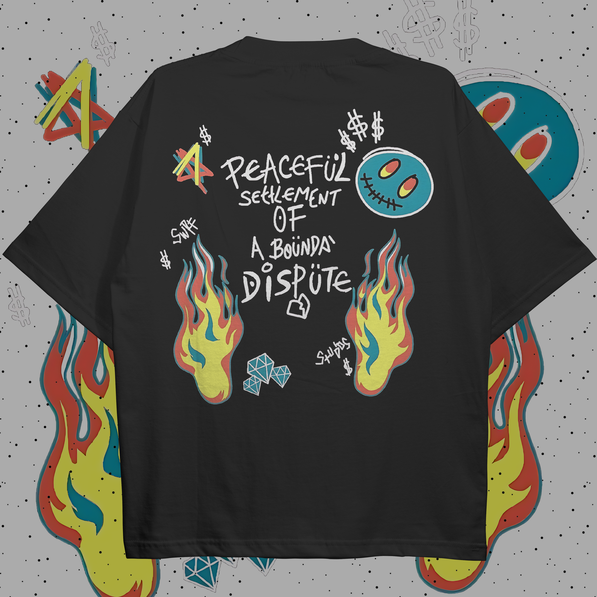 Peaceful settlement T-shirt (Oversized) Back