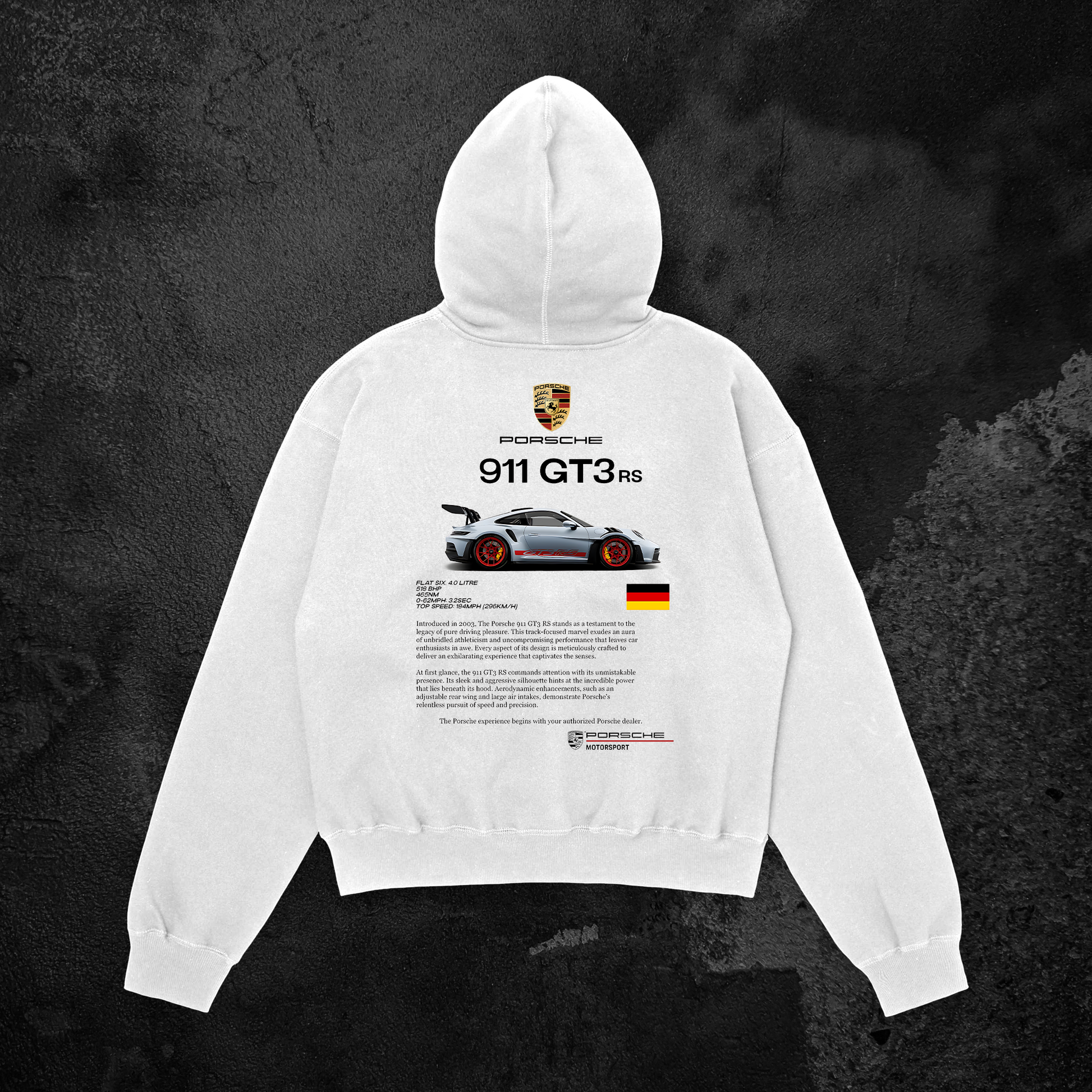 Porsche 911 GT3 Hoodie (White)