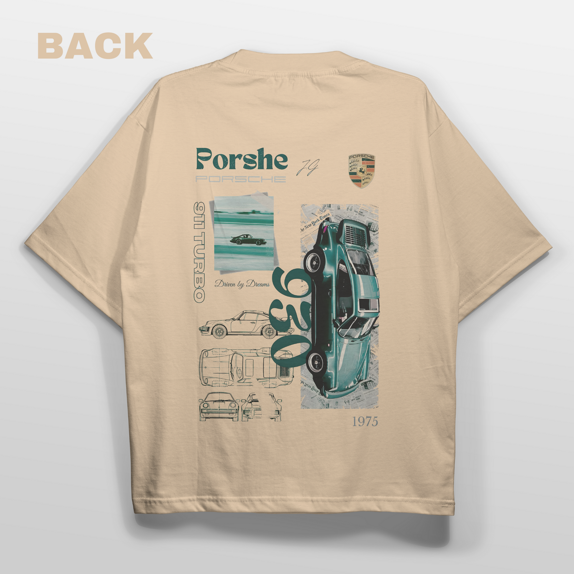 Porsche 930  Oversized T-shirt Back