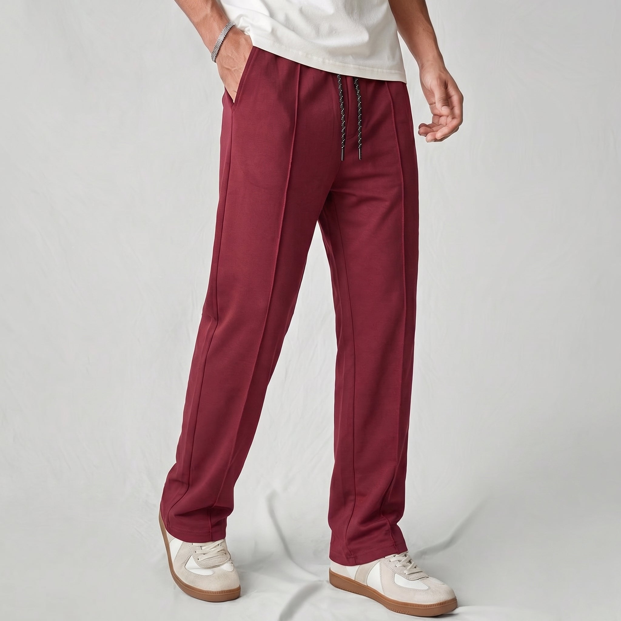 Maroon Pleated Trousers