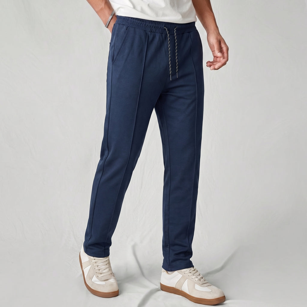 Navy Pleated Trousers