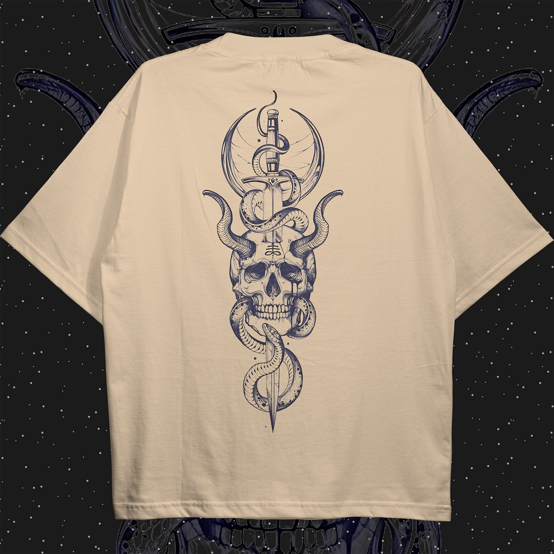 Skull and Dagger Oversized T-shirt Back
