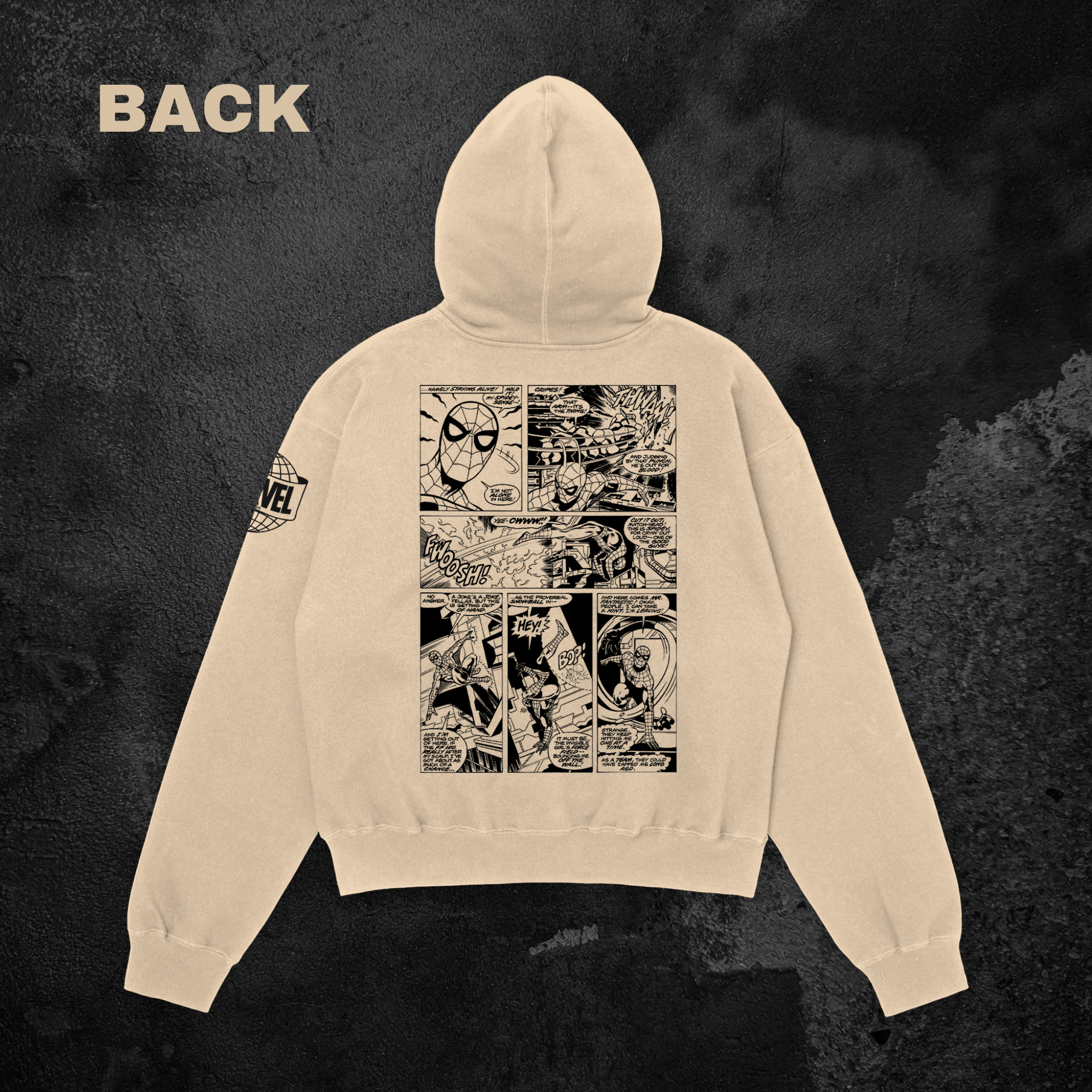 Spiderman Comic Style Oversized Hoodie Back