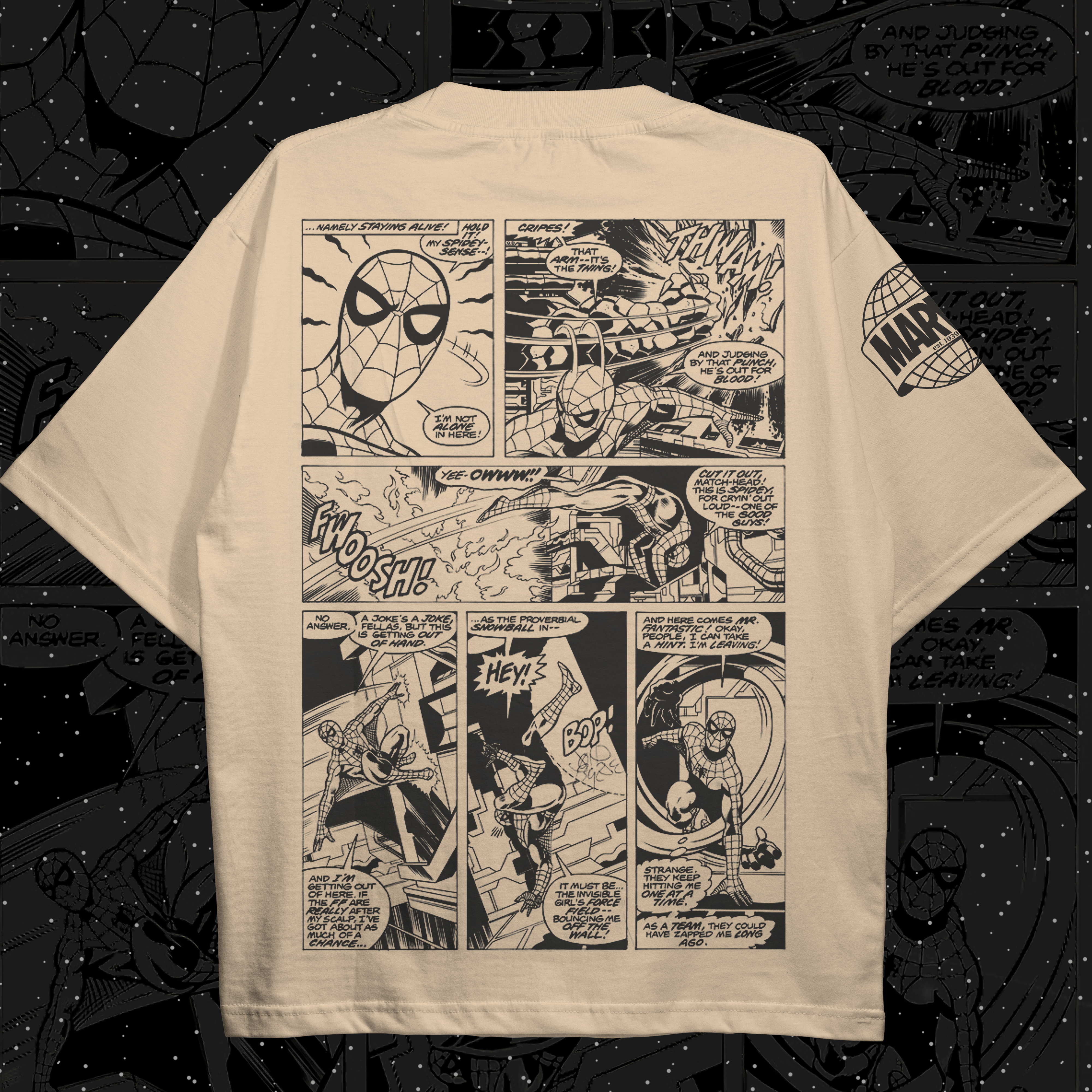 Spiderman Comic Style Oversized T-shirt