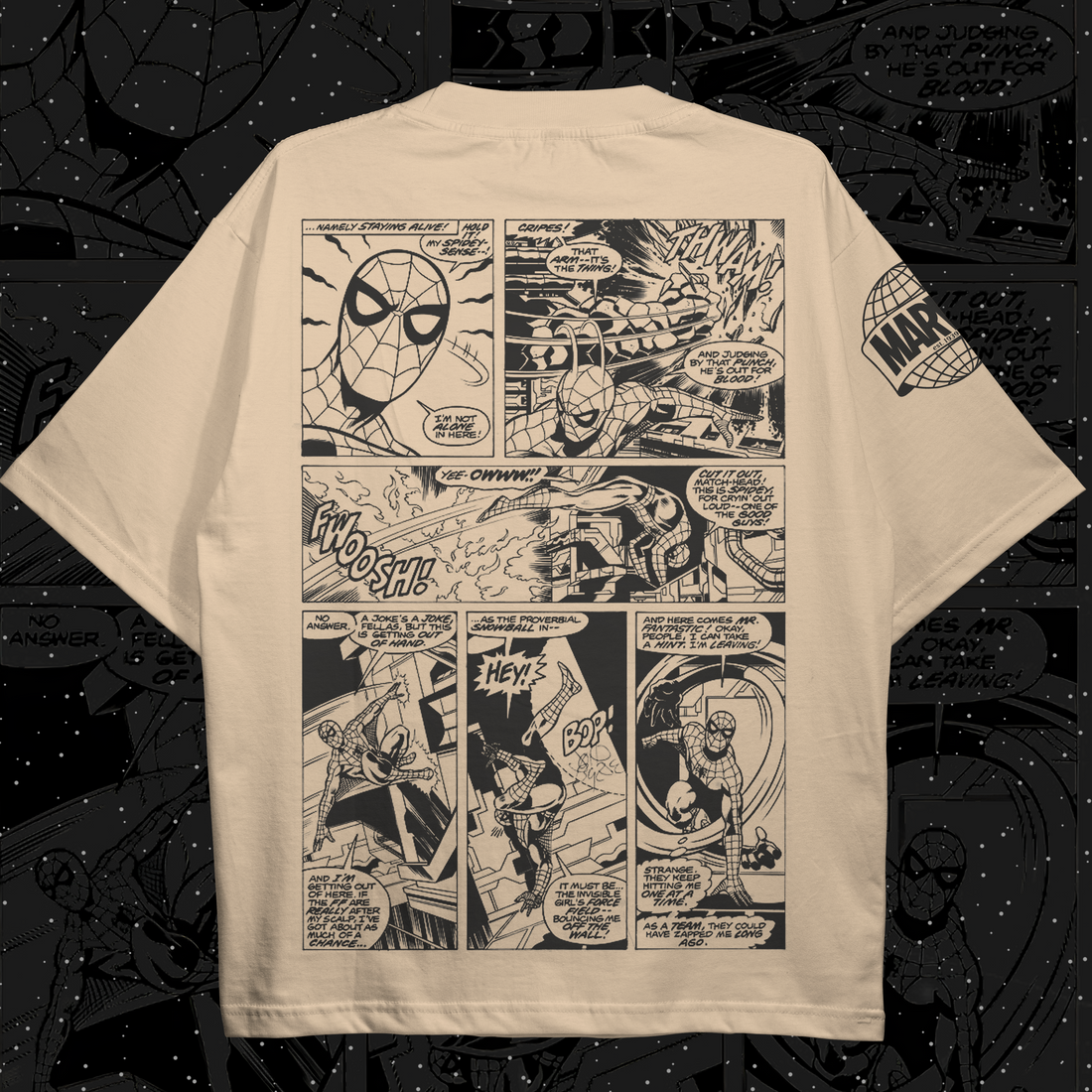 Spiderman Comic Style Oversized T-shirt Back