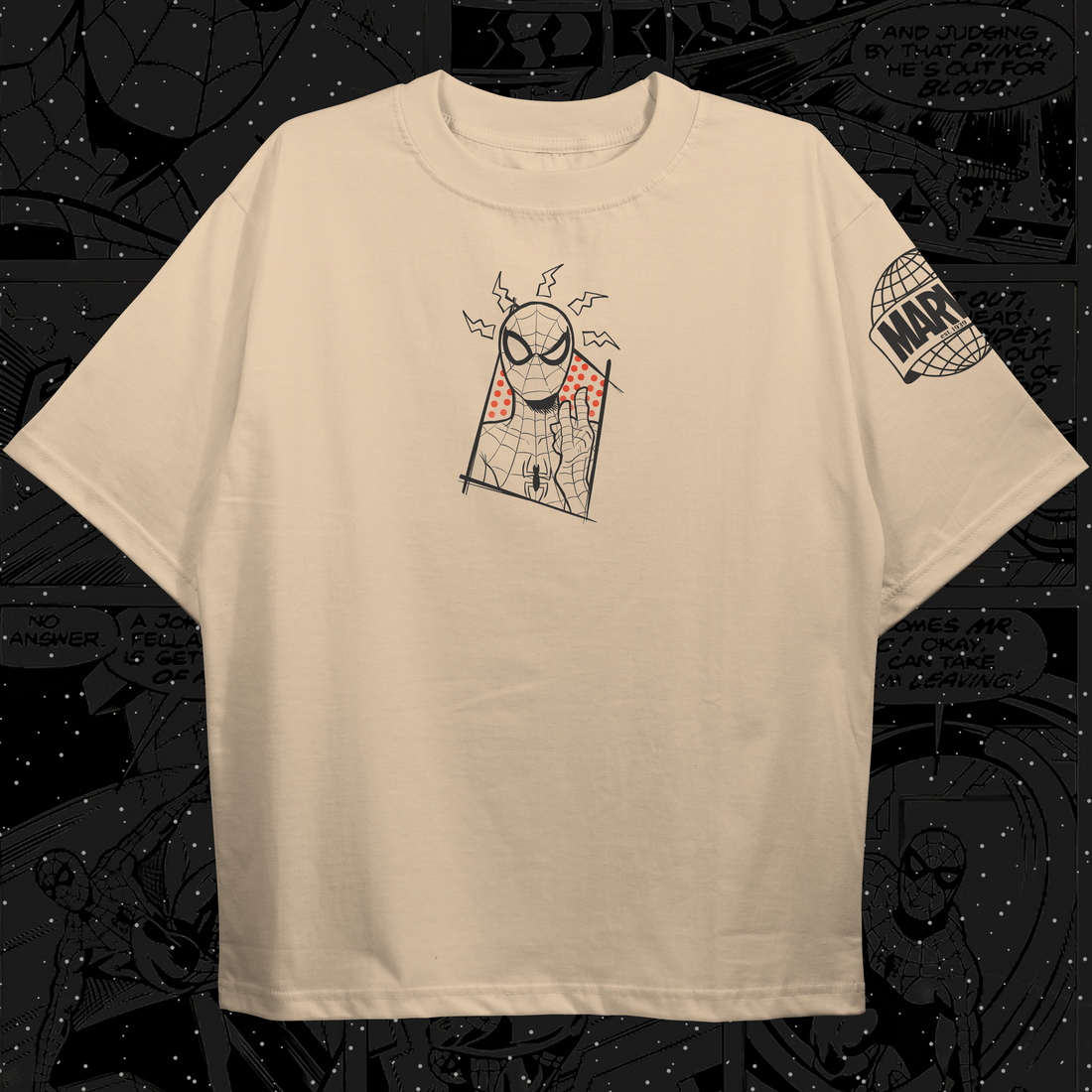 Spiderman Comic Style Oversized T-shirt Back
