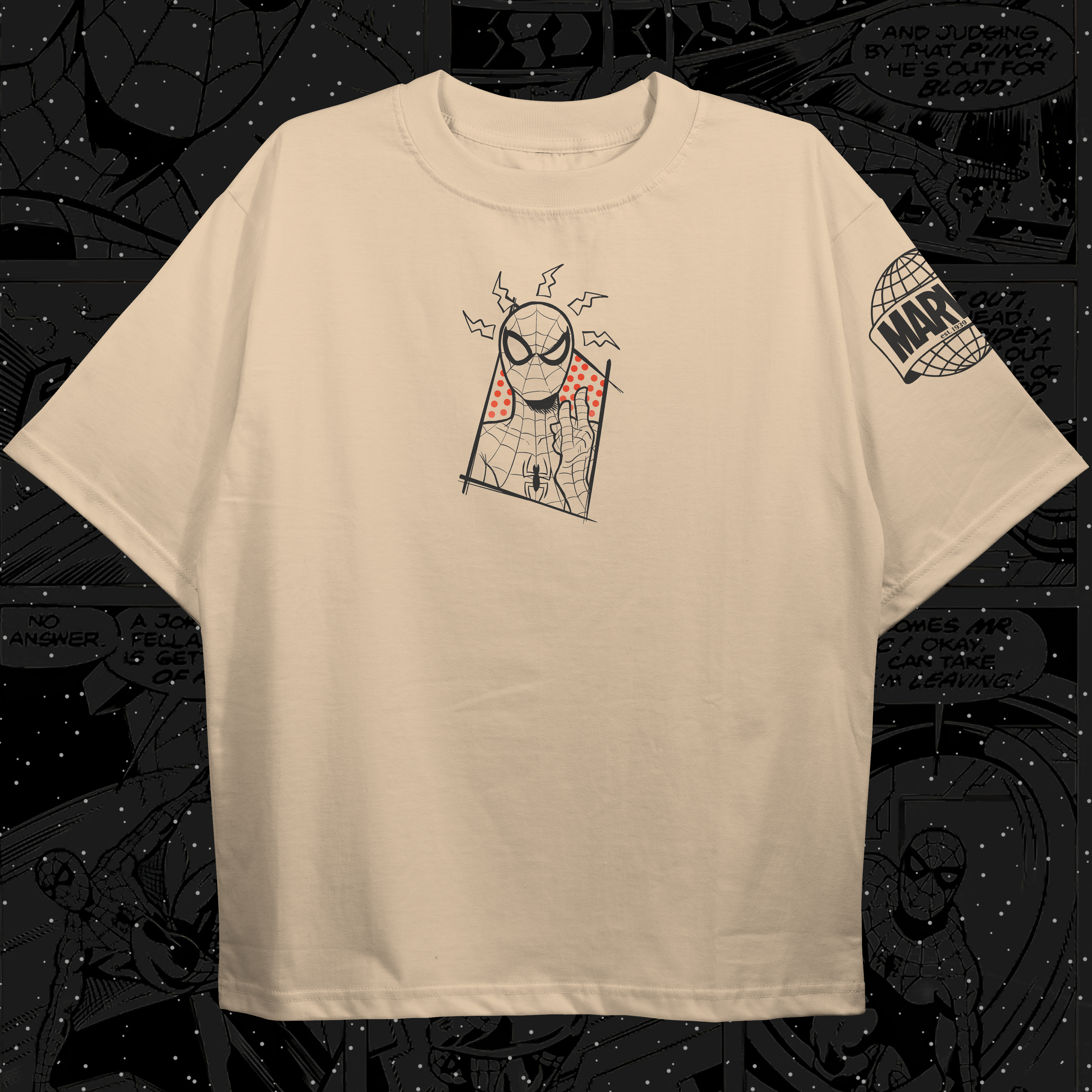 Spiderman Comic Style Oversized T-shirt Front