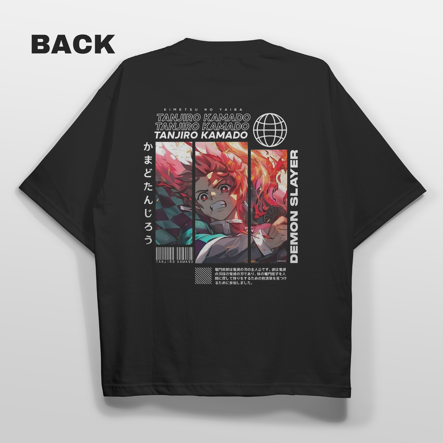 Tanjiro Demon Slayer T-shirt (Oversized) Back