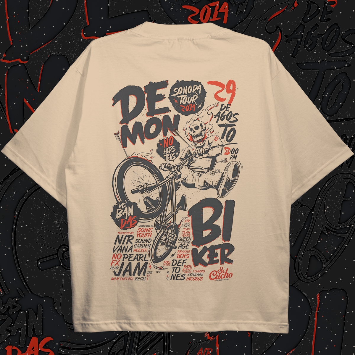 Demon Biker Oversized T-shirt - HavenWear