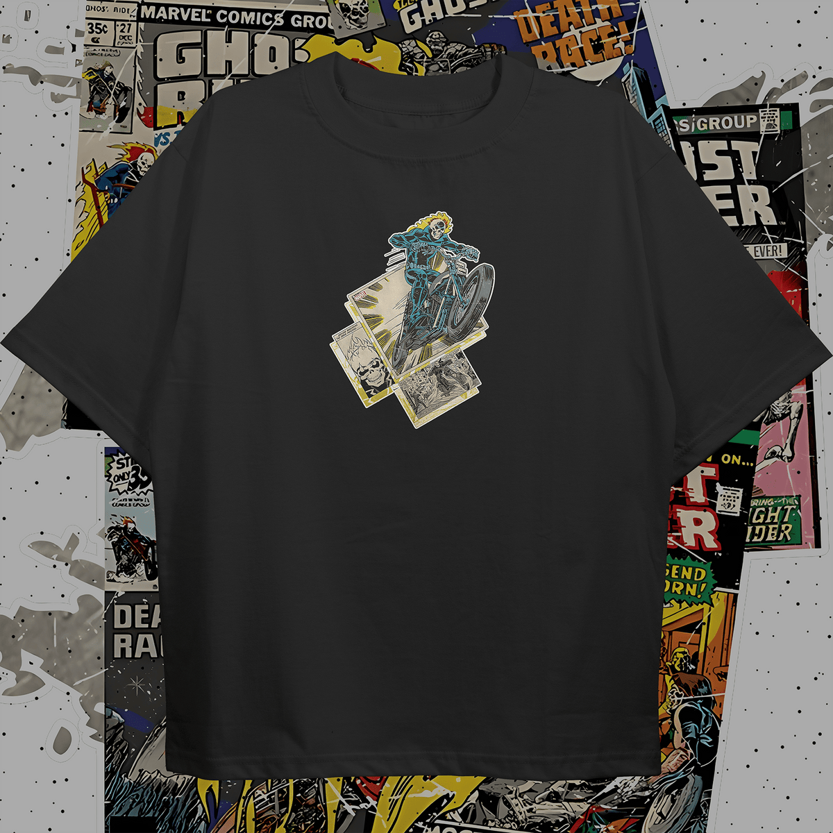 Ghost Rider Comic Style Oversize T-shirt - HavenWear