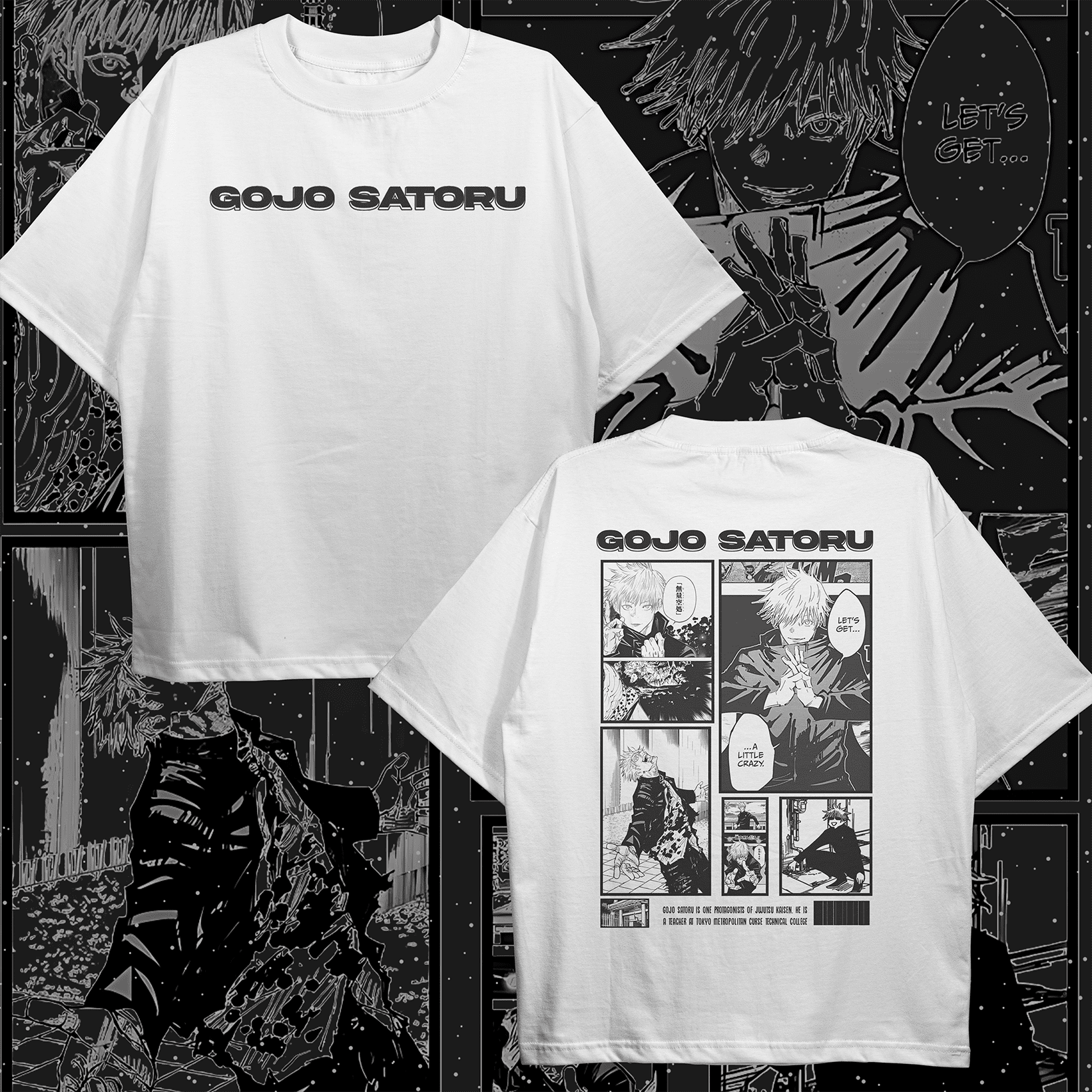 Gojo Satoru Manga Style Oversized T-shirt - HavenWear