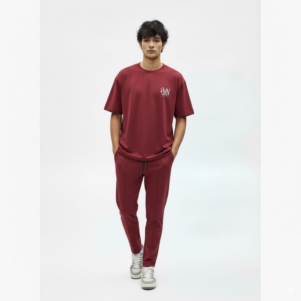 Maroon Oversized Co - Ord Set - HavenWear