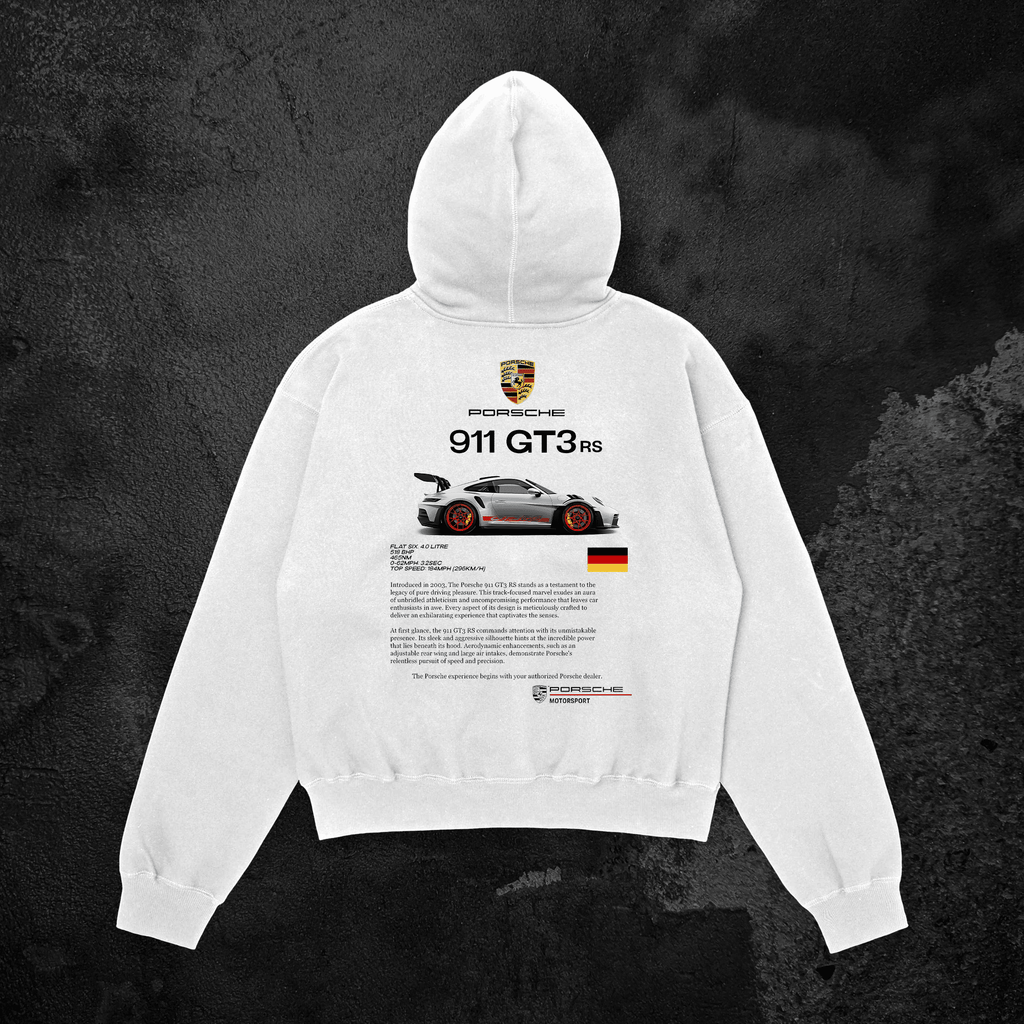 Porsche 911 GT3 Hoodie (White) - HavenWear