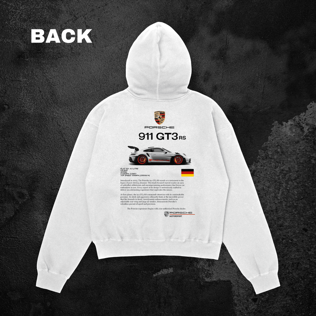 Porsche 911 GT3 Hoodie (White) - HavenWear