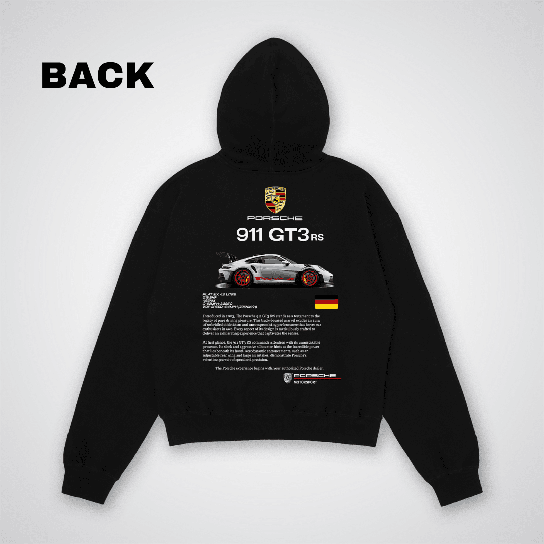 Porsche 911 GT3 Oversized Hoodie (Black) - HavenWear