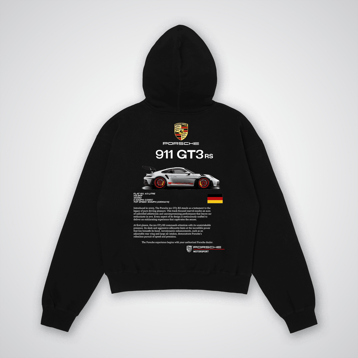 Porsche 911 GT3 Oversized Hoodie (Black) - HavenWear