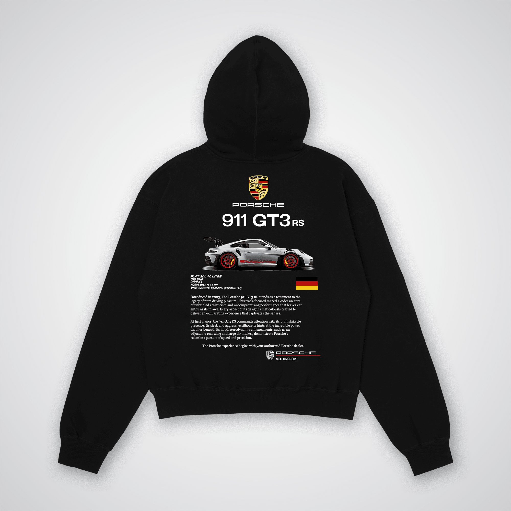 Porsche 911 GT3 Oversized Hoodie (Black) - HavenWear