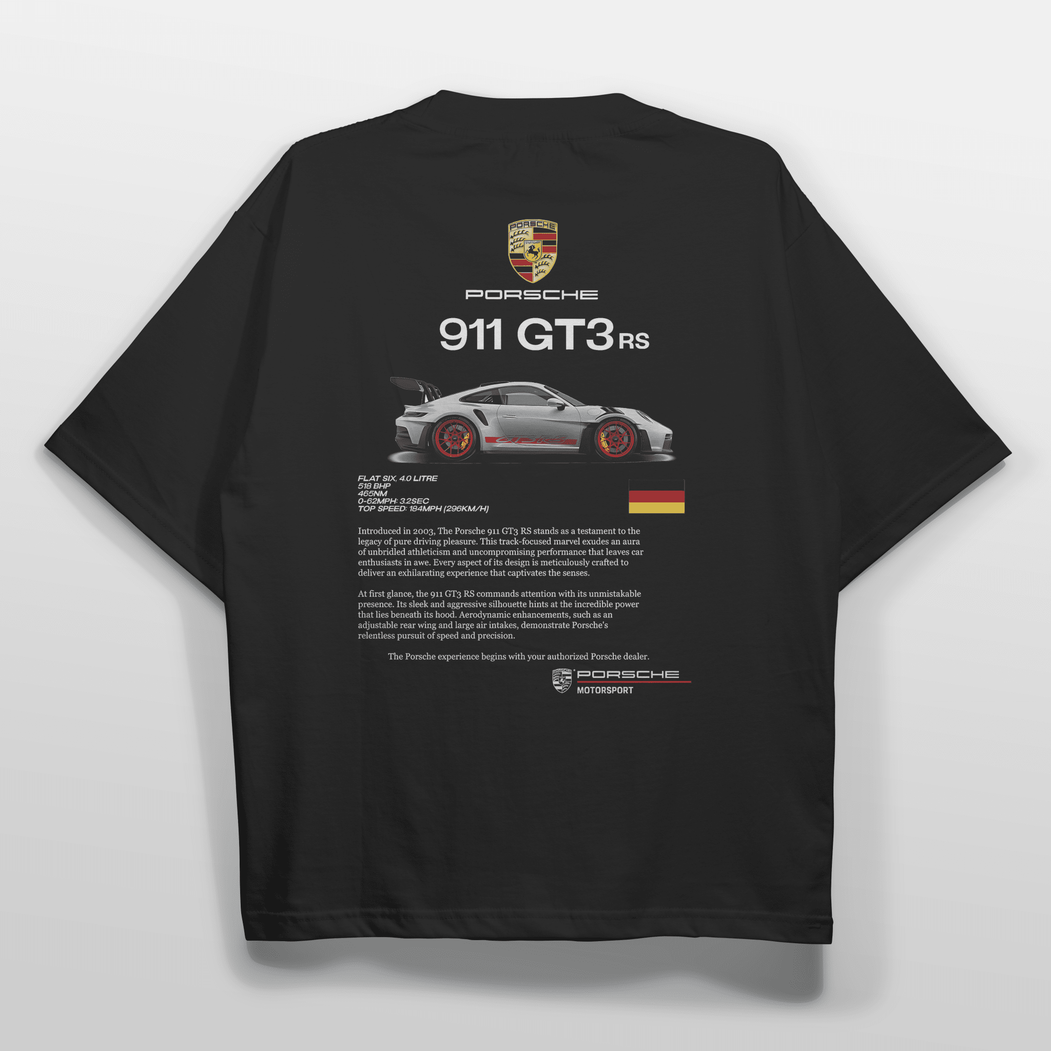 Porsche 911 GT3 Oversized T-shirt (Black) - HavenWear