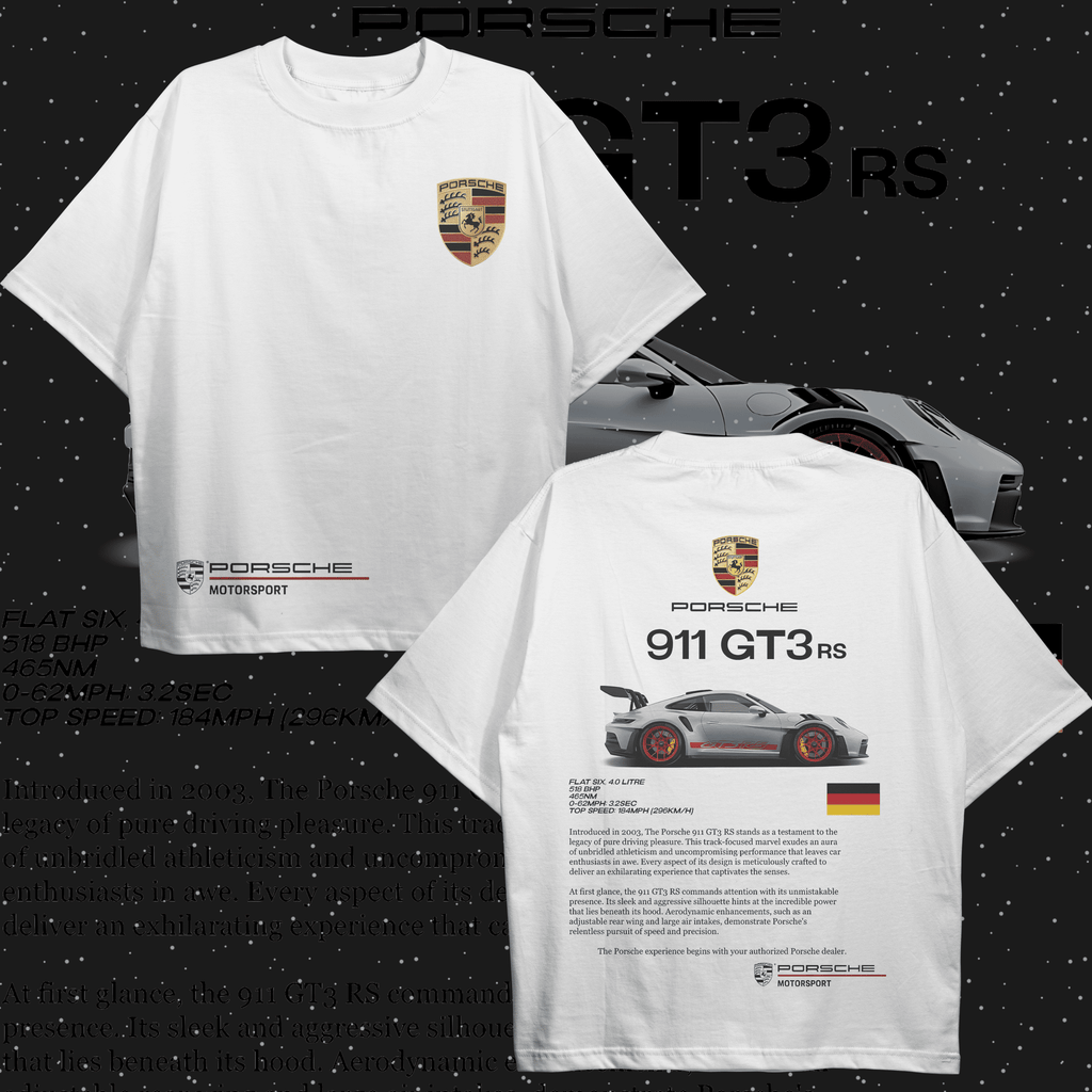 Porsche 911 GT3 (White) Oversized T-shirt - HavenWear