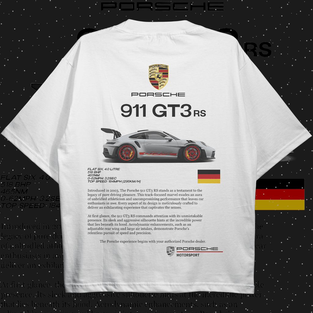 Porsche 911 GT3 (White) Oversized T-shirt - HavenWear
