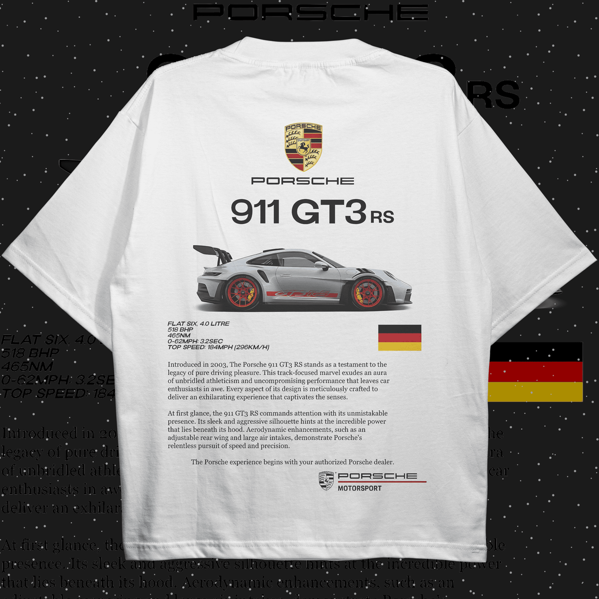 Porsche 911 GT3 (White) Oversized T-shirt - HavenWear