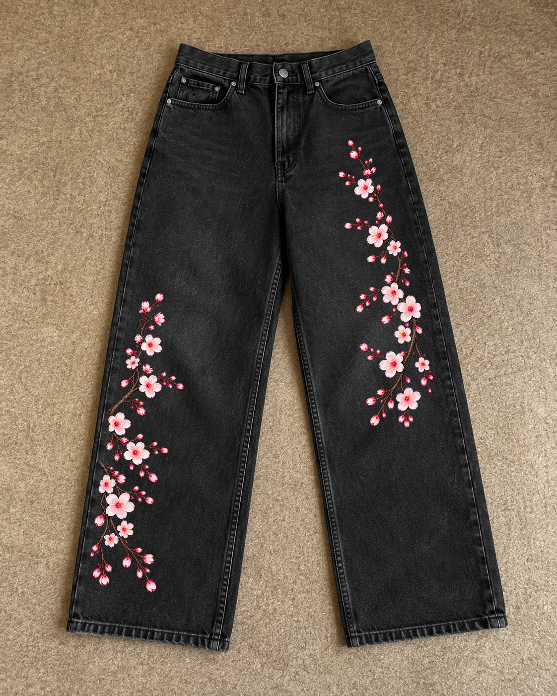 Sakura Bloom Baggy Denim