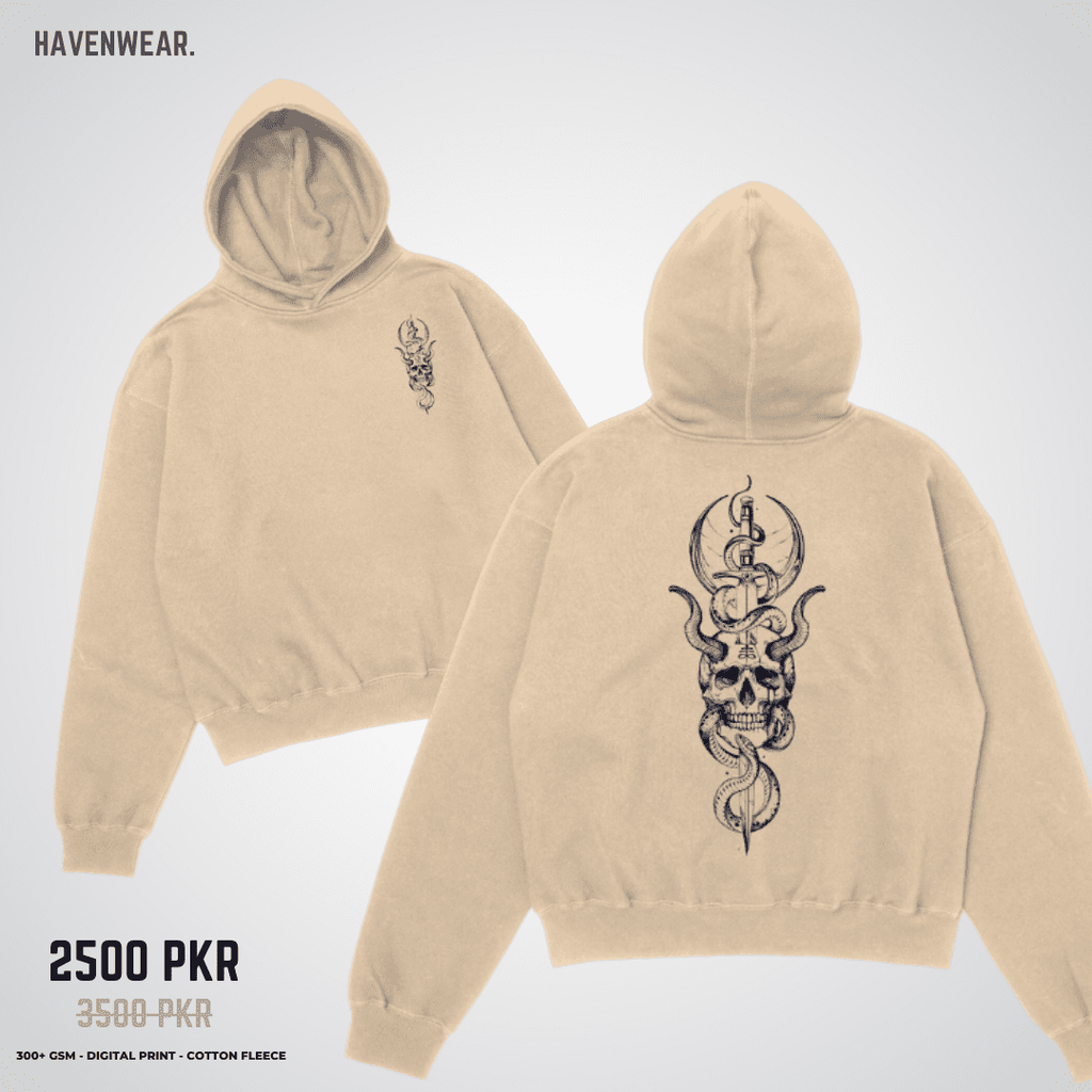Skull and Dagger Oversized Hoodie - HavenWear